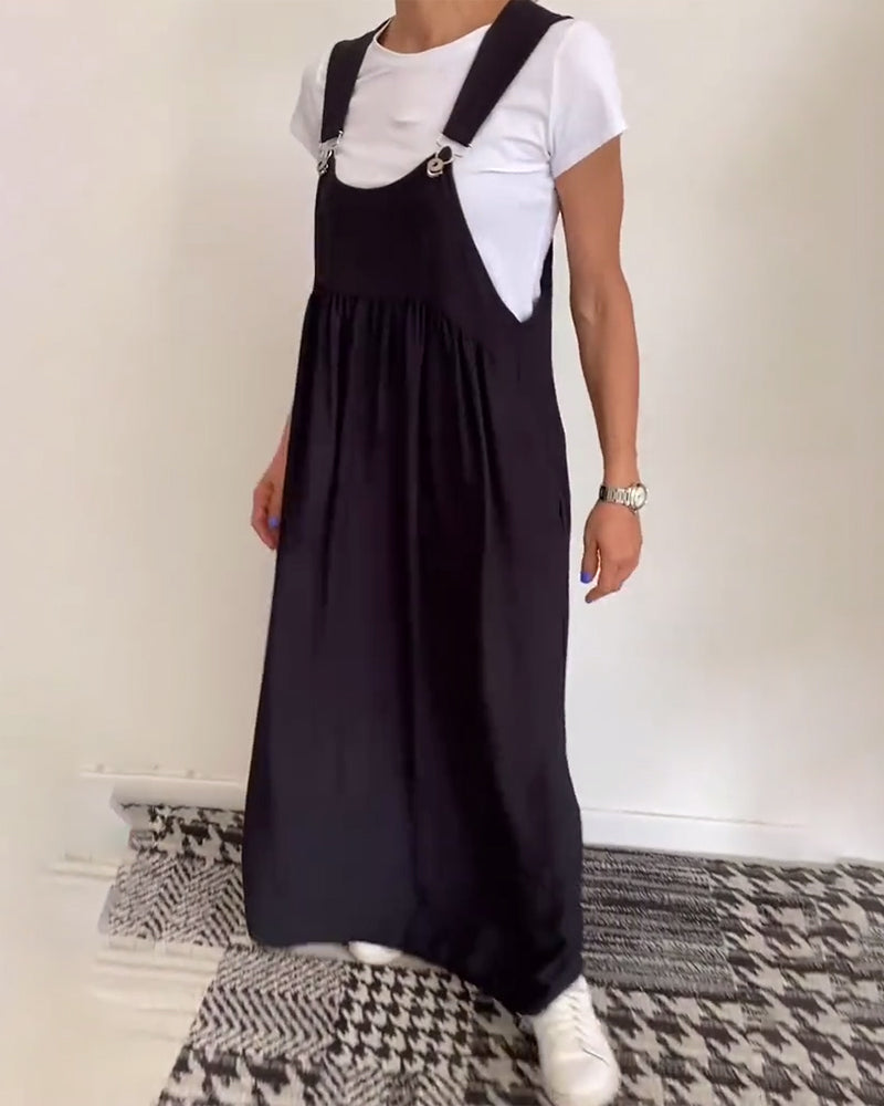 Alice | Vestido casual com alças de cor sólida