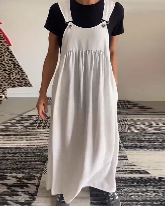 Alice | Vestido casual com alças de cor sólida