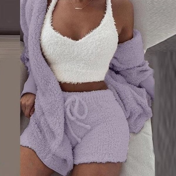Conjunto de malha aconchegante (3 peças)