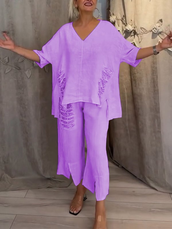 BIANCA | Conjunto de verão de duas peças com elegância sem esforço e conforto fluido para dias ensolarados