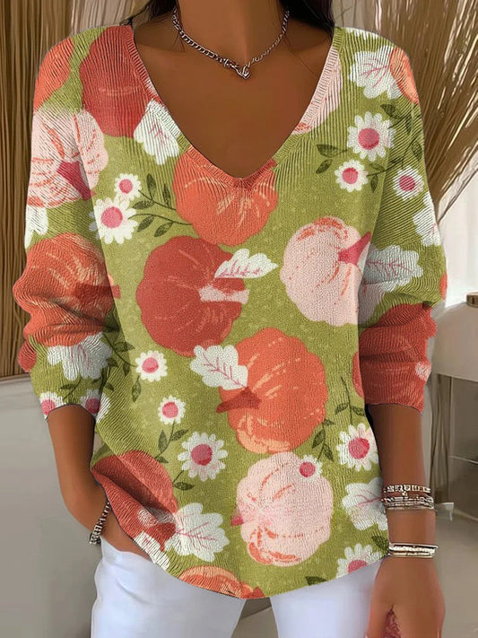 CHLOE | Pulôver de malha com decote em V