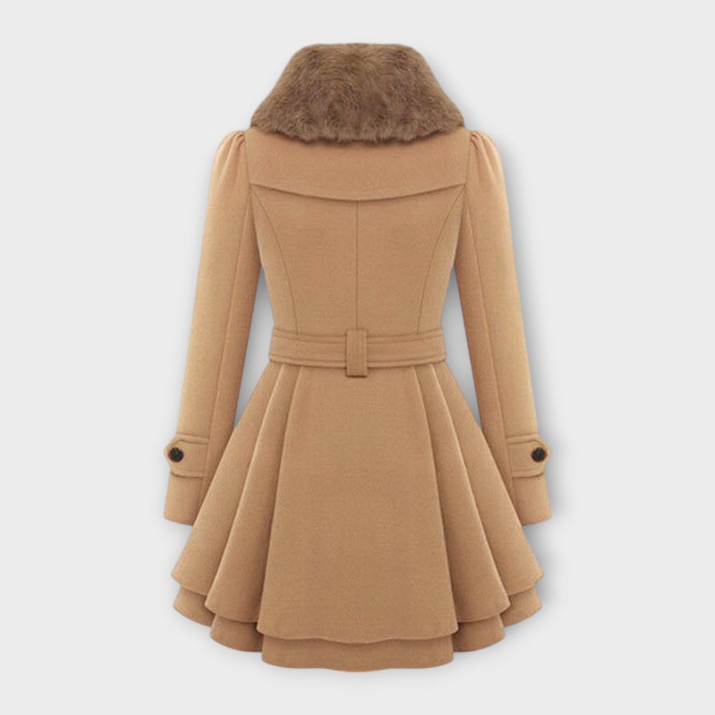 Ema - Casaco Elegante com Gola de Pele