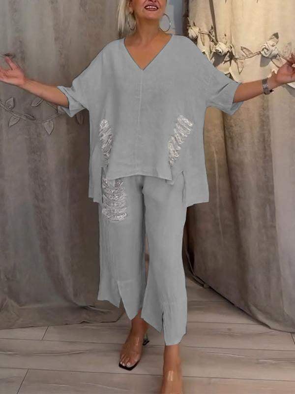 BIANCA | Conjunto de verão de duas peças com elegância sem esforço e conforto fluido para dias ensolarados