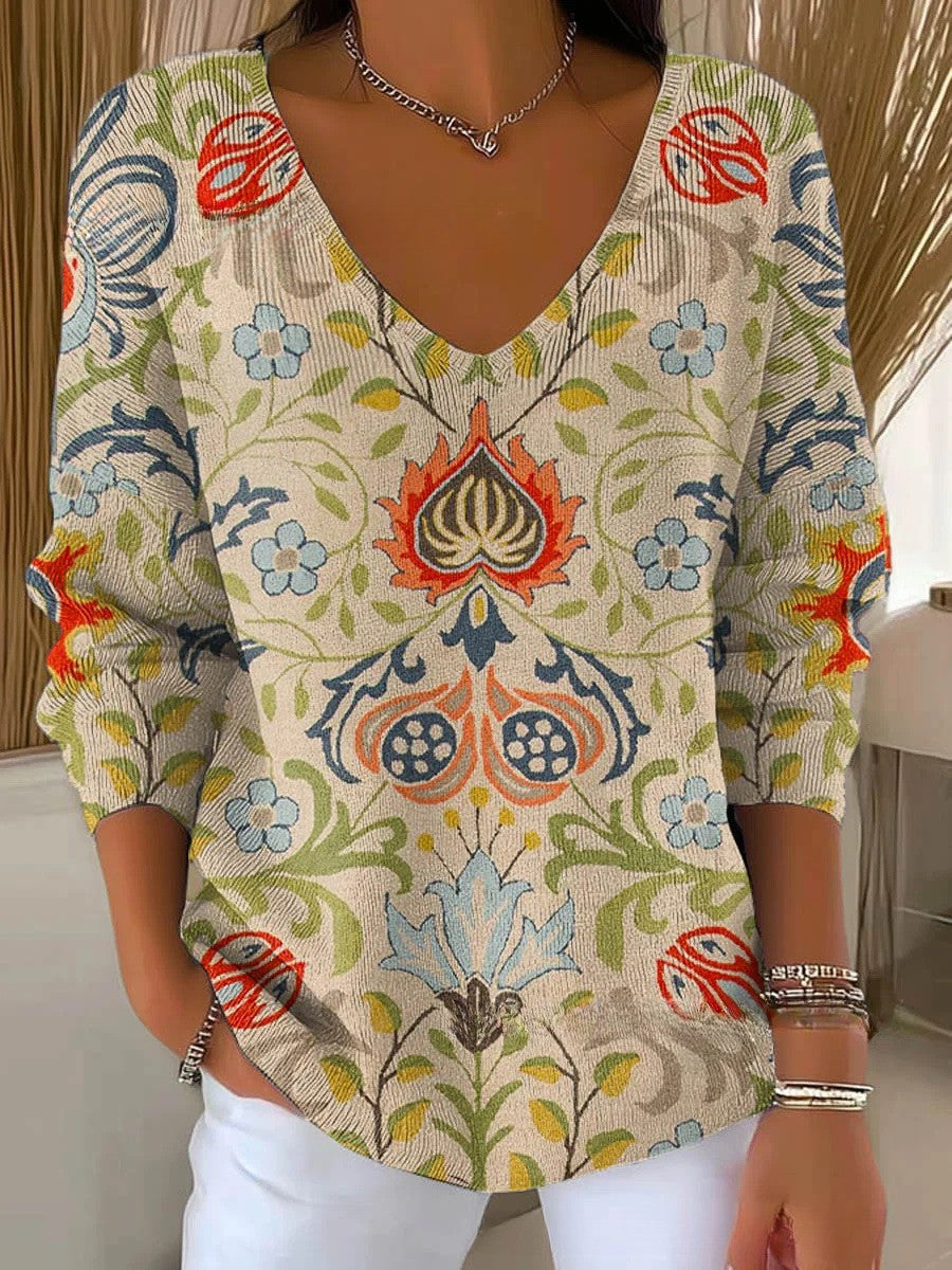 MARGAUX | Pullover em malha com decote em V